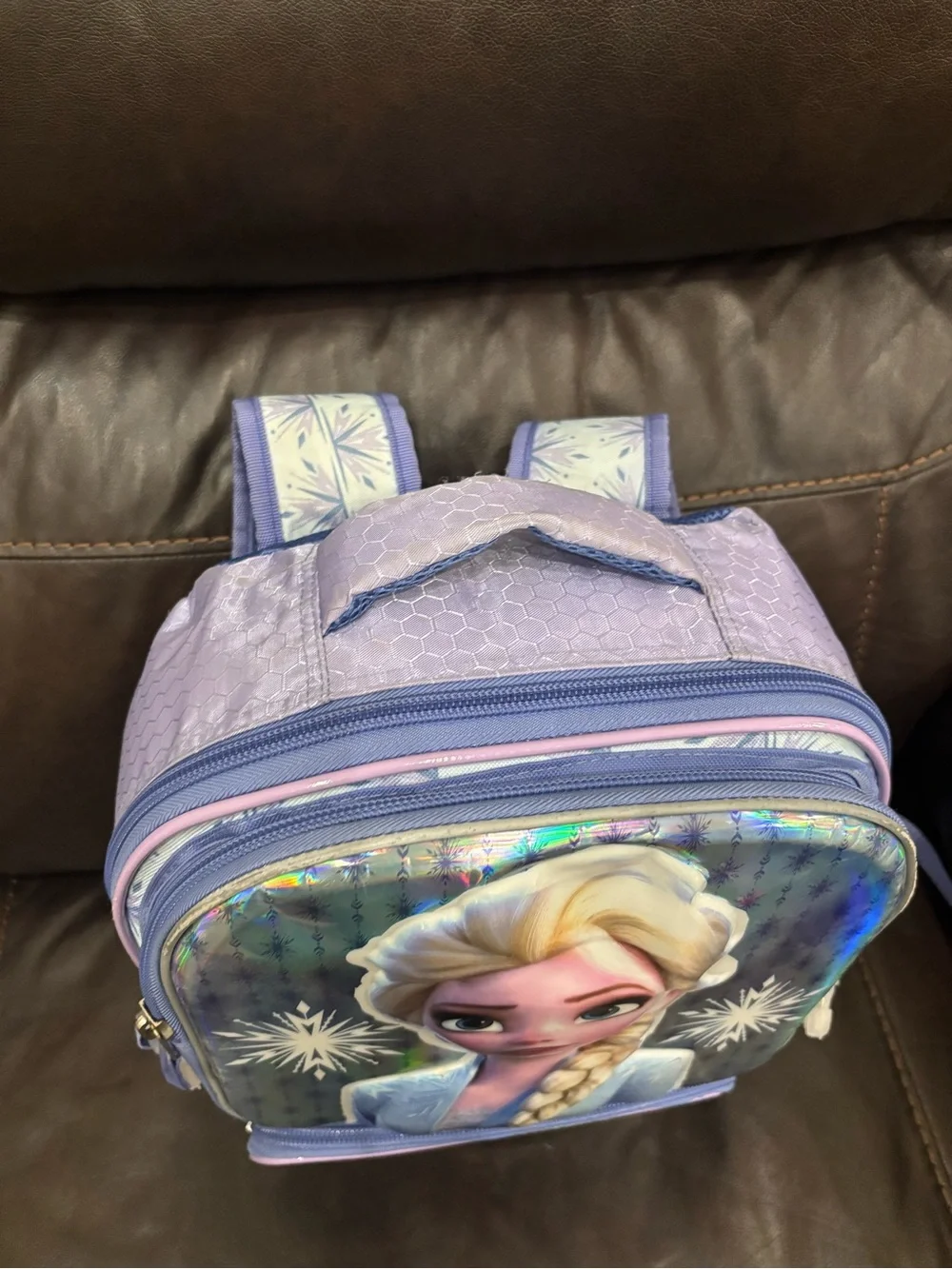Elsa Holographic Kids Backpack - Purple & Blue